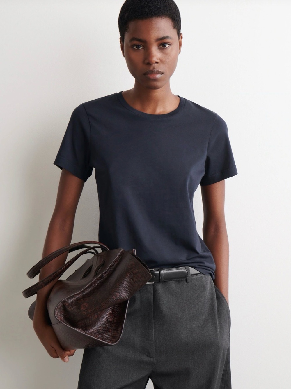 COS Navy Short-Sleeve Crew Tee - Size XS